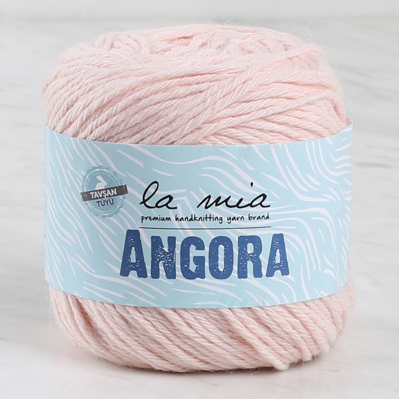 La Mia Angora 50gr Hand Knitting Yarn, Powder Pink – L185