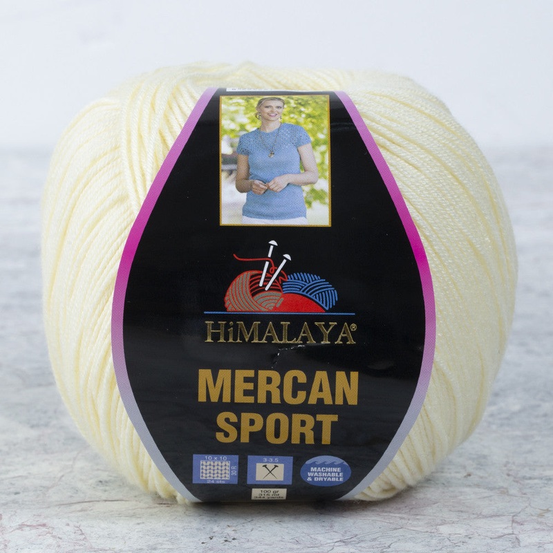 Himalaya Mercan Sport Yarn, Light Yellow – 101-33