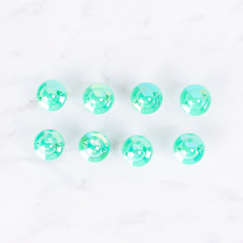 Loren Crafts 8 Pack Nacreous Button, Green – 0181