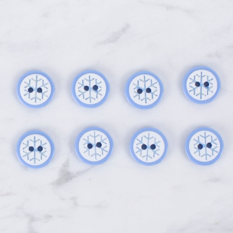 Loren Crafts 8 Pack Button, Blue – 0550