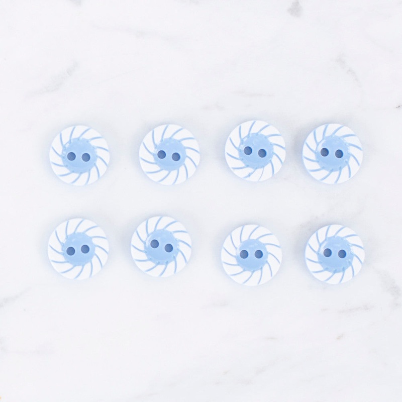 Loren Crafts 8 Pack Button, Blue – 0597