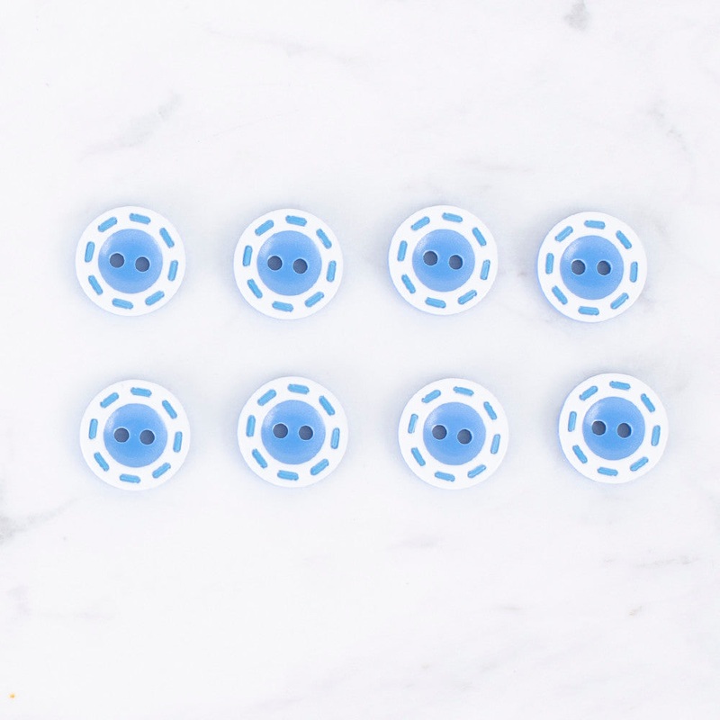 Loren Crafts 8 Pack Button, Dark Blue – 0535