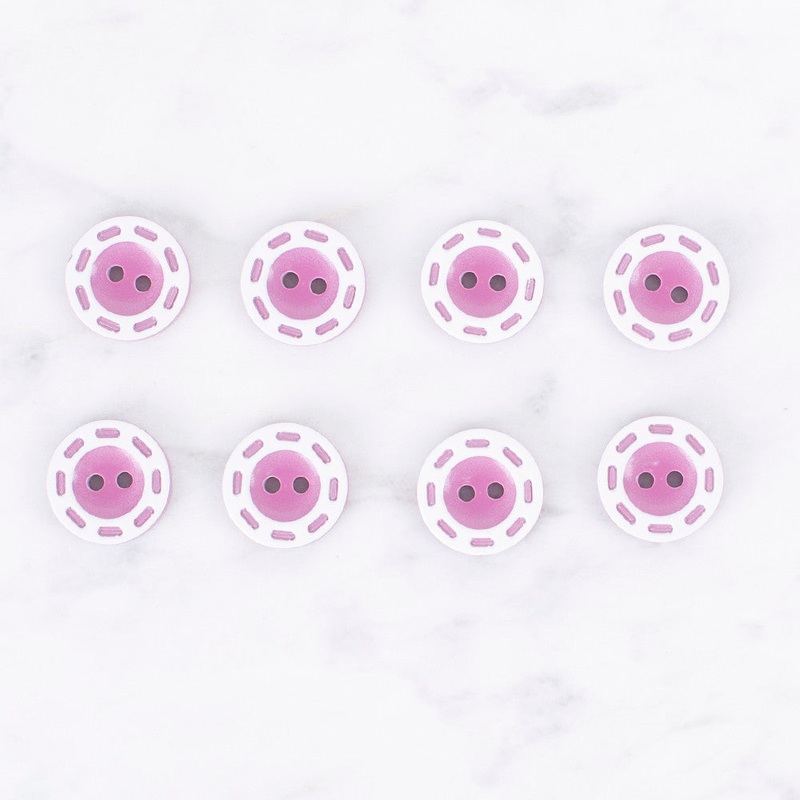 Loren Crafts 8 Pack Button, Dark Pink – 0530