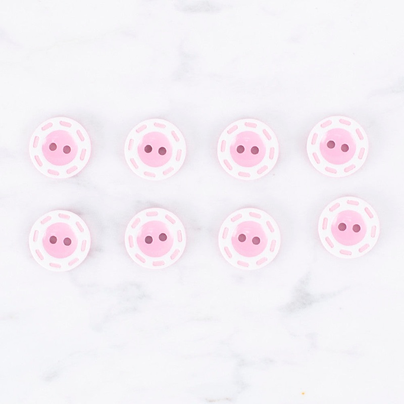 Loren Crafts 8 Pack Button, Pink – 0531