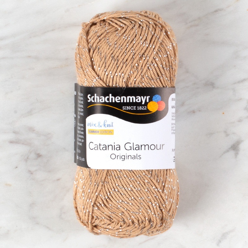 Schachenmayr Catania Glamour 50g Sparkly Yarn, Beige – 00105