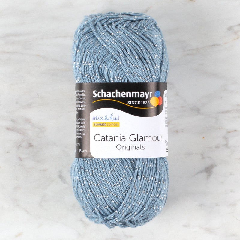 Schachenmayr Catania Glamour 50g Sparkly Yarn, Blue – 00152