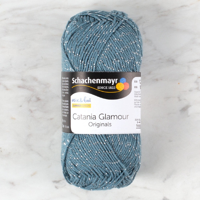 Schachenmayr Catania Glamour 50g Sparkly Yarn, Blue – 00155