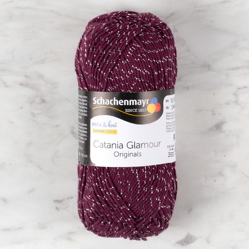 Schachenmayr Catania Glamour 50g Sparkly Yarn, Cherry Red – 00143