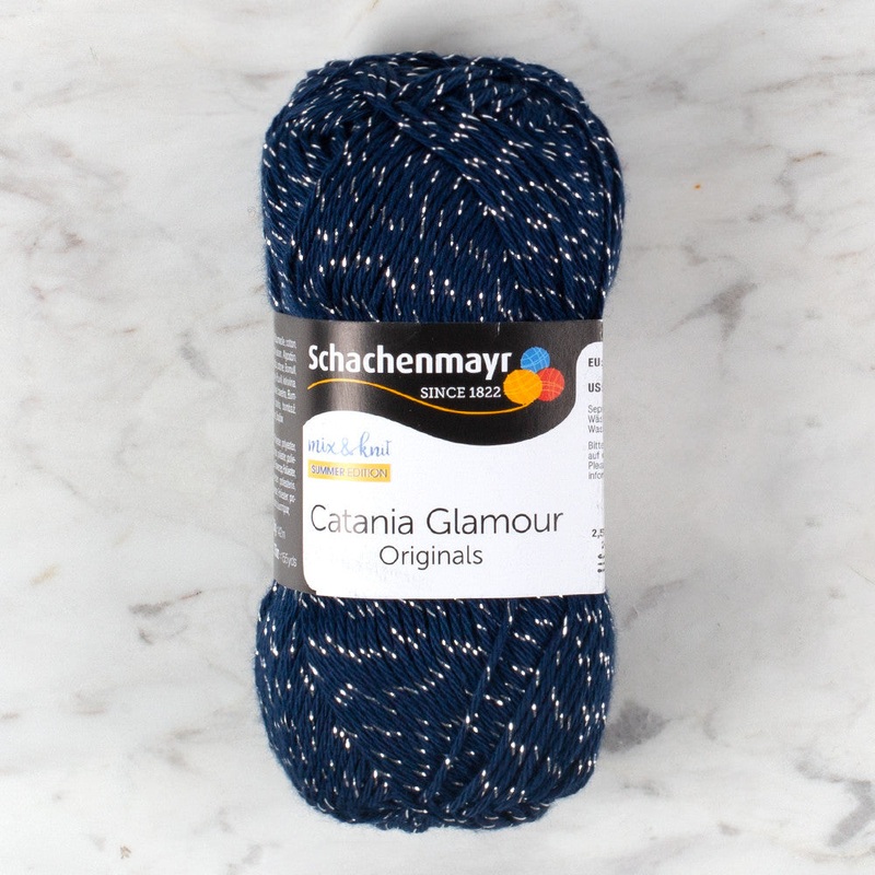 Schachenmayr Catania Glamour 50g Sparkly Yarn, Navy – 00150