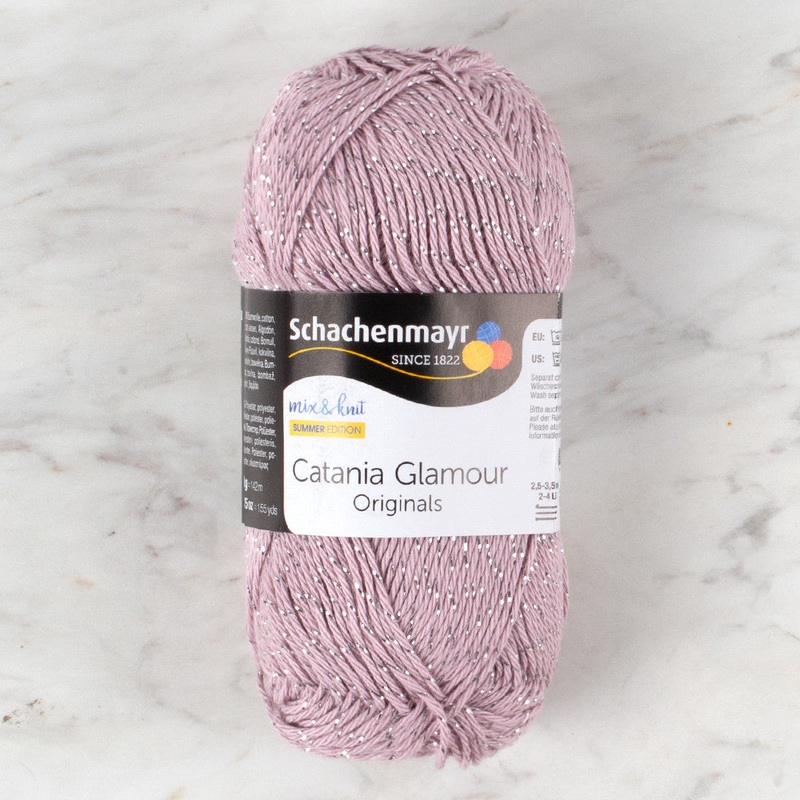 Schachenmayr Catania Glamour 50g Sparkly Yarn, Powder Pink – 00145
