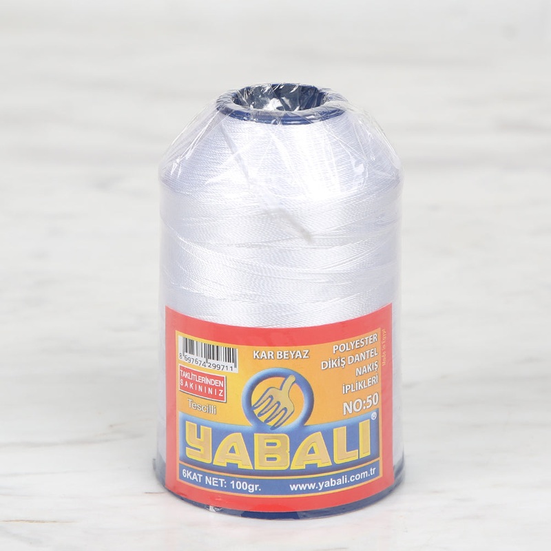 Yabal 100 gr No:50 Polyester Yarn, Snow White