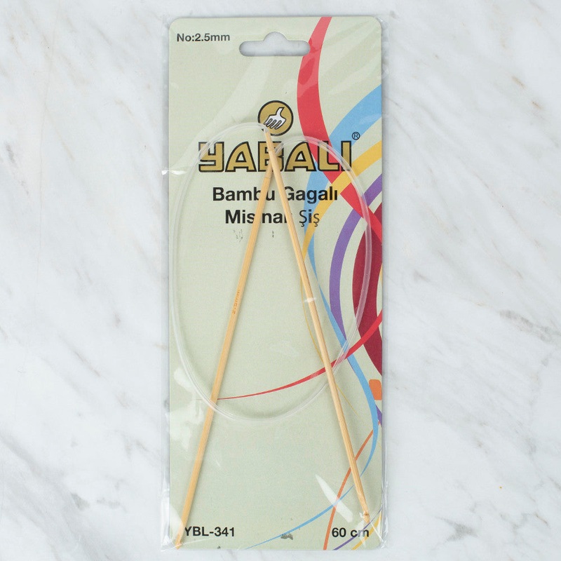 Yabal Bambu (Bamboo) 2.5 mm 60 cm Cable Tunisian/Afghan Crochet Hook – YB341