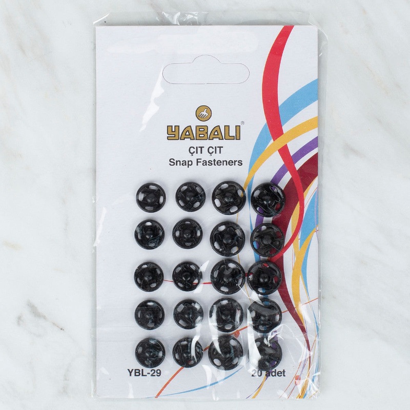 Yabal Snap Fasteners, Black – YBL – 29