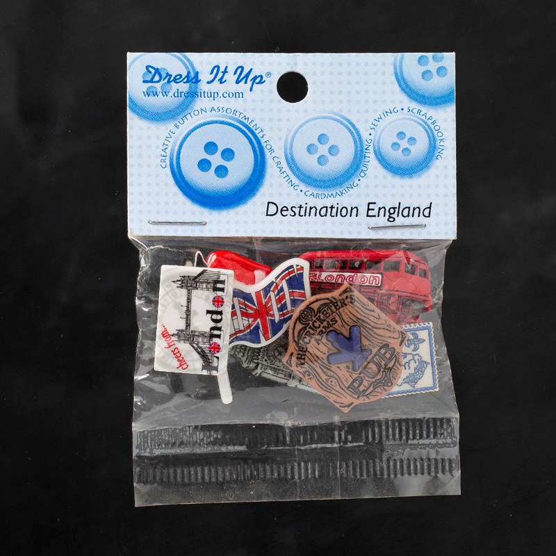 Dress It Up England Theme Decorative Button – 3579