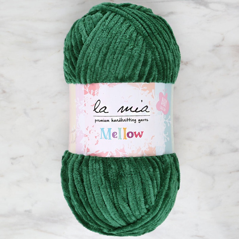 La Mia Mellow Chenille Yarn, Green – 928