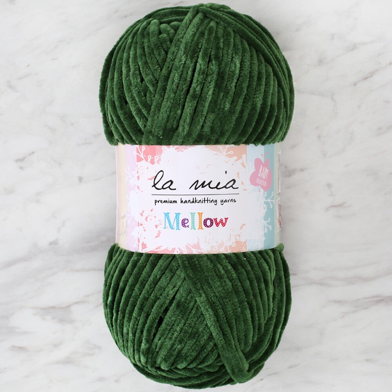La Mia Mellow Chenille Yarn, Green – 938