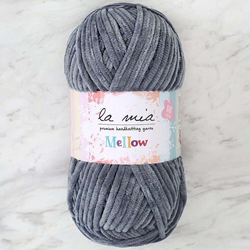 La Mia Mellow Chenille Yarn, Grey – 905
