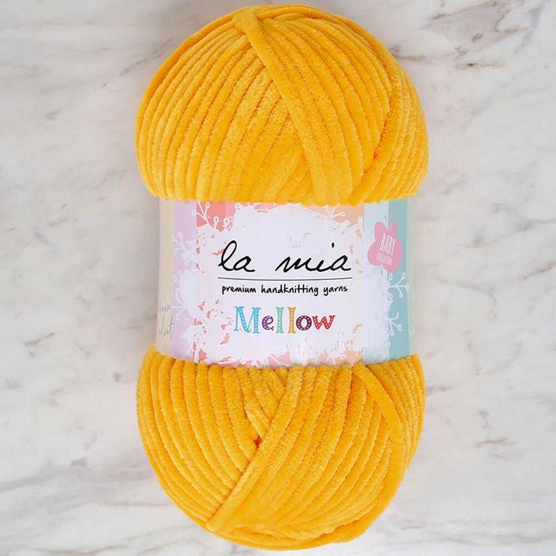 La Mia Mellow Chenille Yarn, Yellow – 947