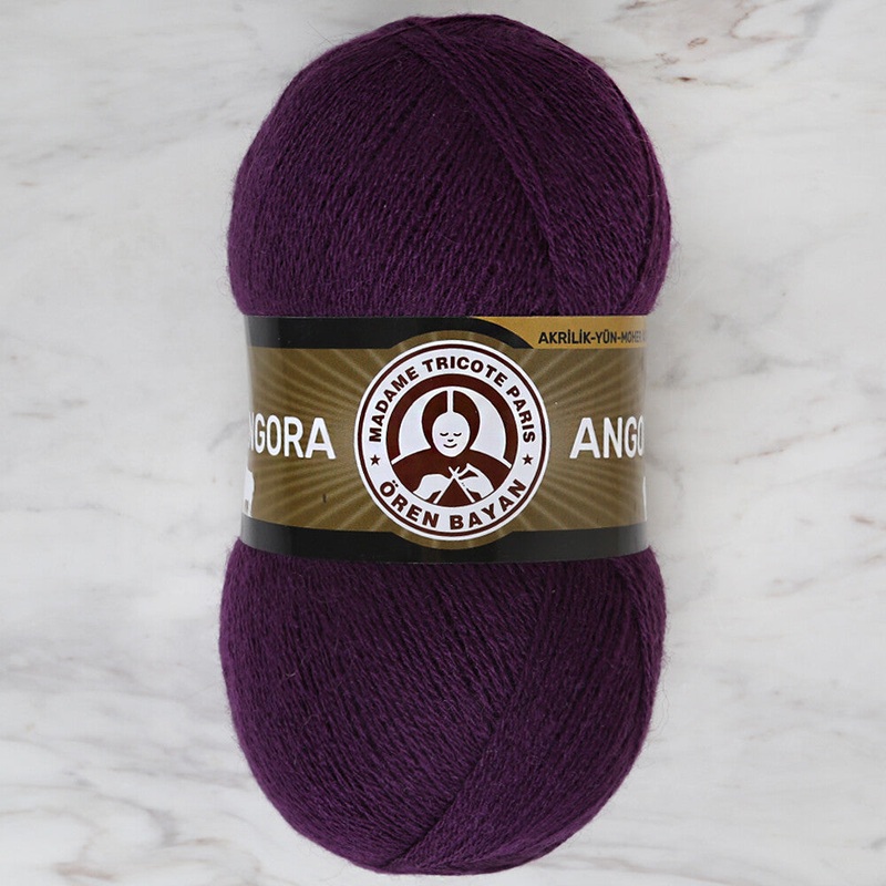 Madame Tricote Paris Angora Knitting Yarn, Aubergine – 060