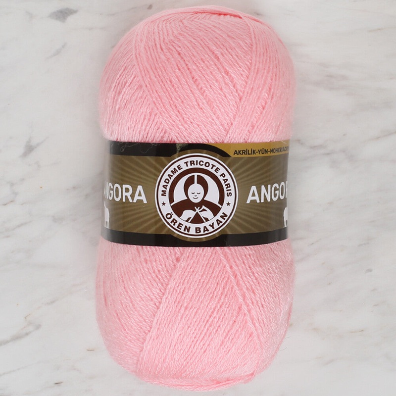 Madame Tricote Paris Angora Knitting Yarn, Baby Pink – 039