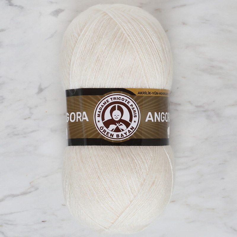 Madame Tricote Paris Angora Knitting Yarn, Cream – 004