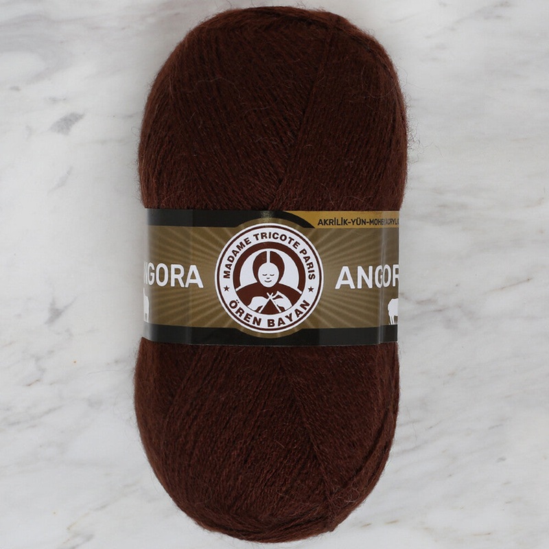 Madame Tricote Paris Angora Knitting Yarn, Dark Brown – 083