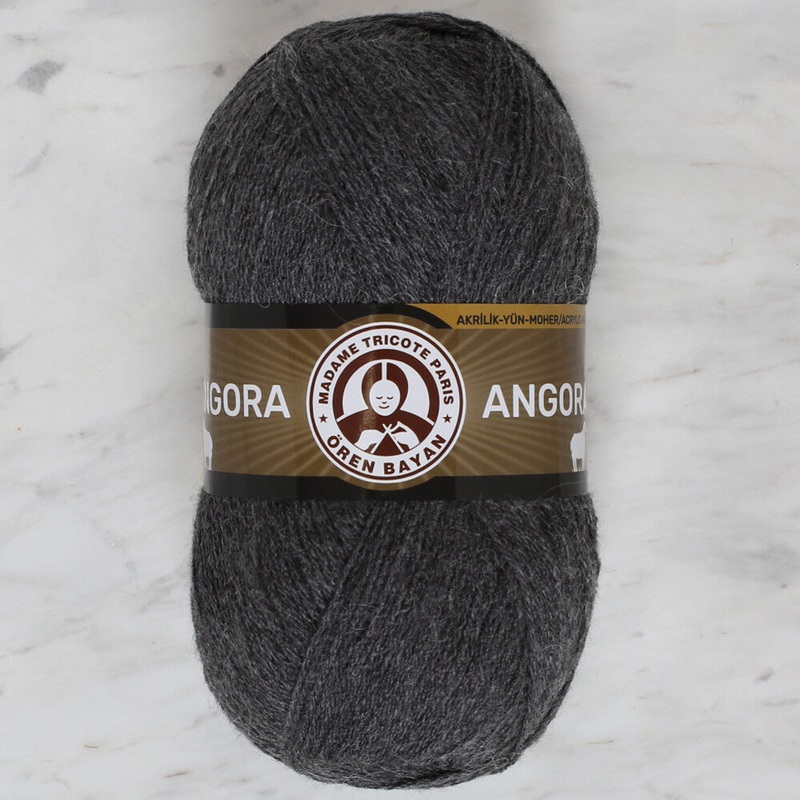 Madame Tricote Paris Angora Knitting Yarn, Dark Grey – 009
