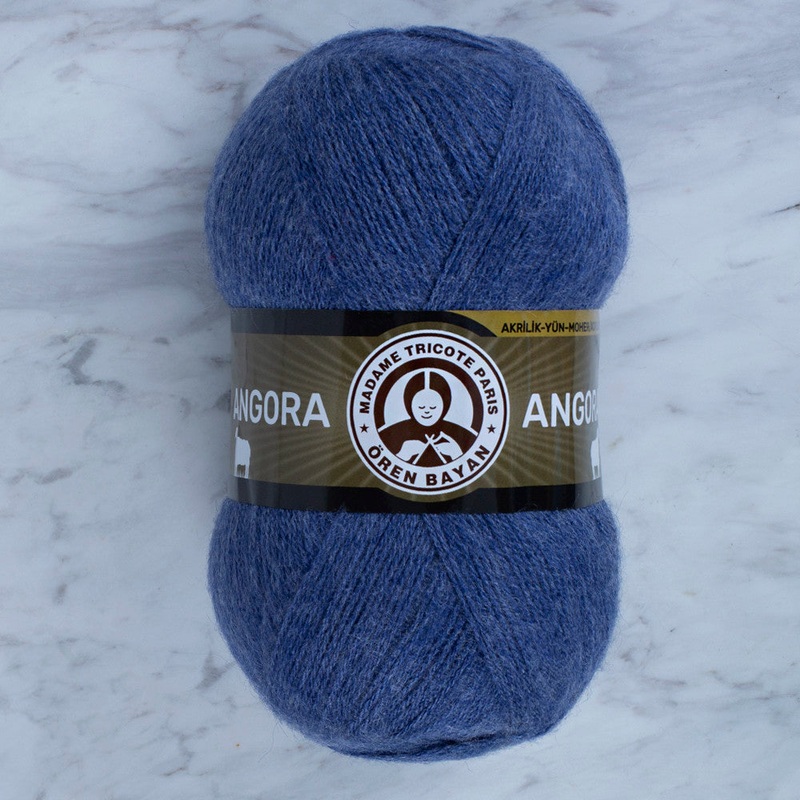 Madame Tricote Paris Angora Knitting Yarn, Denim Blue – 138