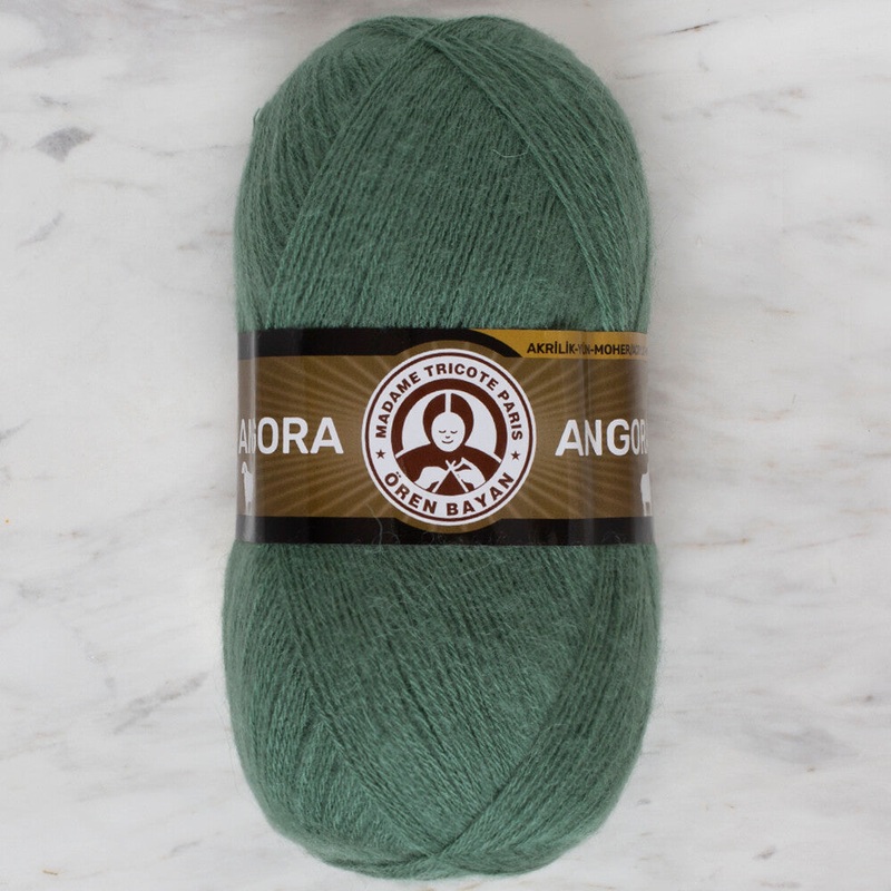 Madame Tricote Paris Angora Knitting Yarn, Green – 132