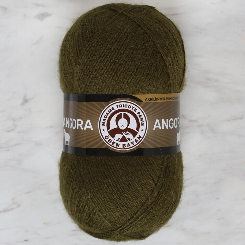Madame Tricote Paris Angora Knitting Yarn, Khaki – 077