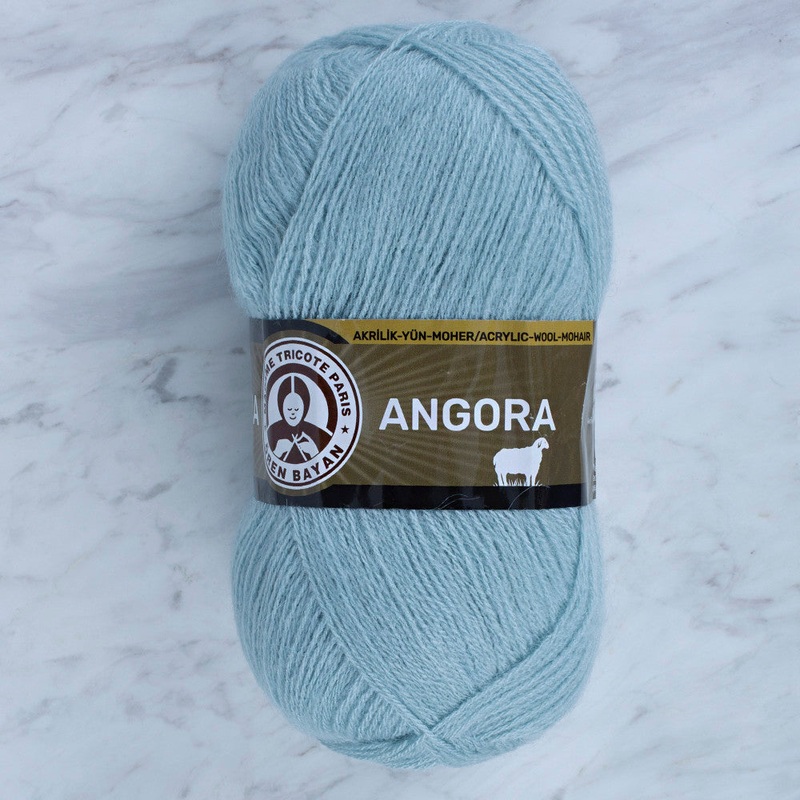 Madame Tricote Paris Angora Knitting Yarn, Light Blue – 135