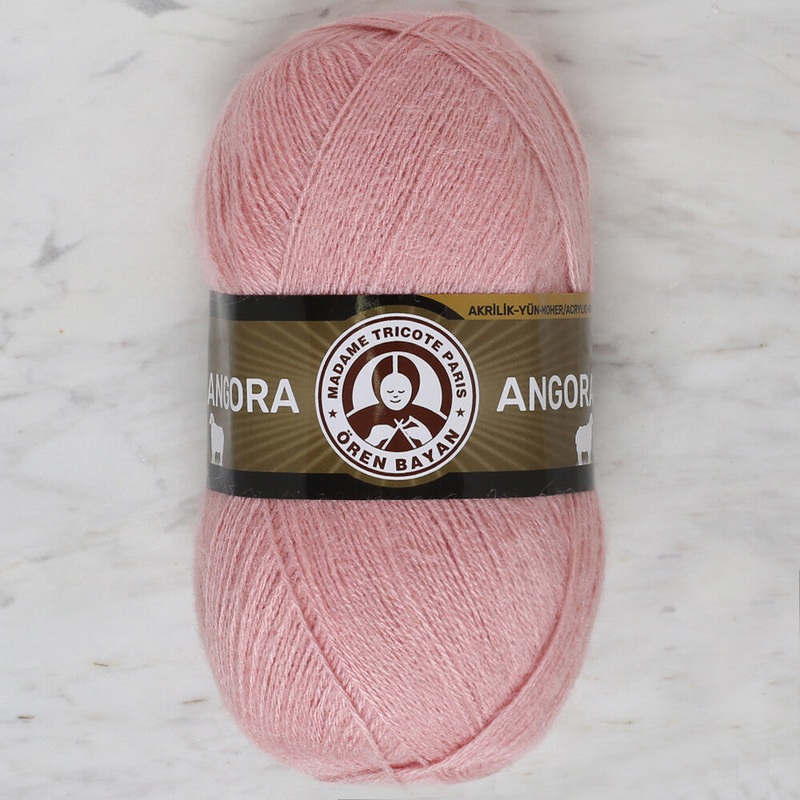 Madame Tricote Paris Angora Knitting Yarn, Pink – 001
