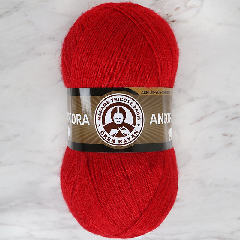 Madame Tricote Paris Angora Knitting Yarn, Red – 033