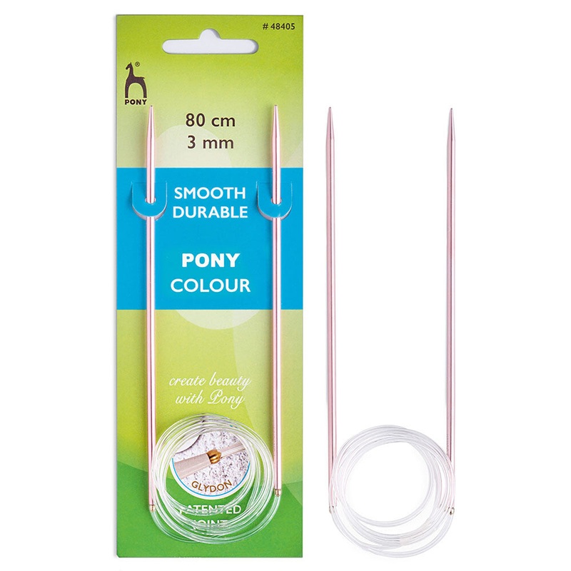 Pony Colour 3 mm 80 cm Circular Knitting Needles, Pink – 48405