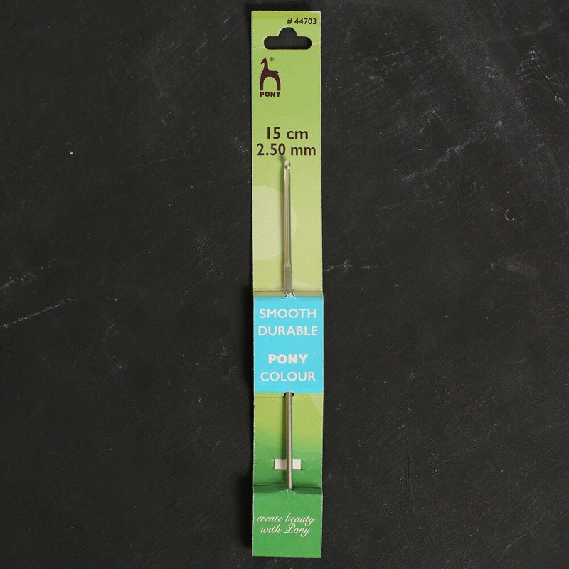 Pony Colour Metal 2.5 mm 15 cm Light Green Crochet Hook – 44703