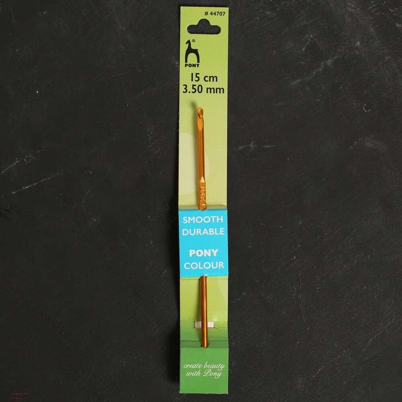 Pony Colour Metal 3.5 mm 15 cm Gold Yellow Crochet Hook – 44707