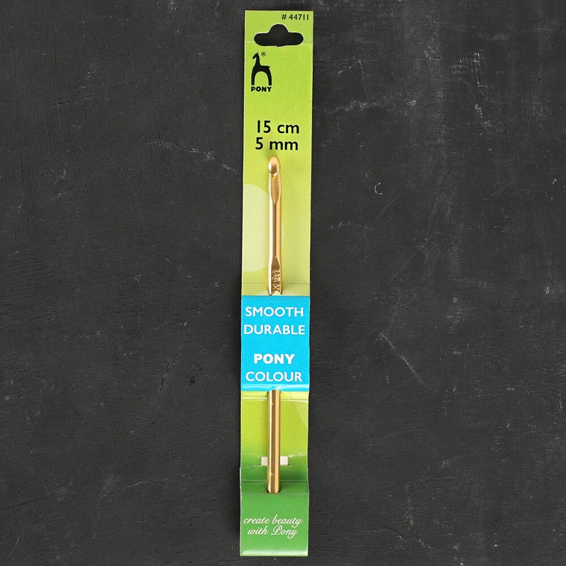 Pony Colour Metal 5 mm 15 cm Yellow Crochet Hook – 44711
