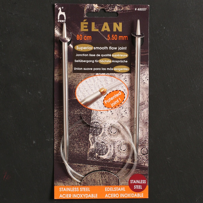 Pony Elan 5.50 mm 80 cm Stainless Steel Circular Knitting Needles – 48007