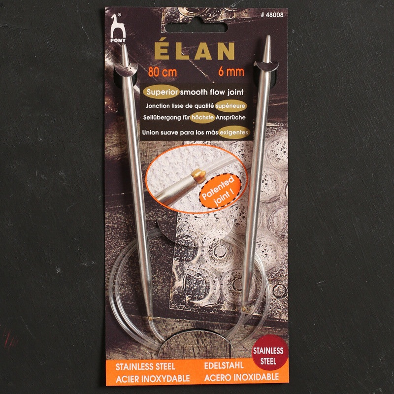 Pony Elan 6.00 mm 80 cm Stainless Steel Circular Knitting Needles – 48008
