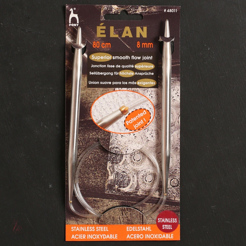 Pony Elan 8.00 mm 80 cm Stainless Steel Circular Knitting Needles – 48011