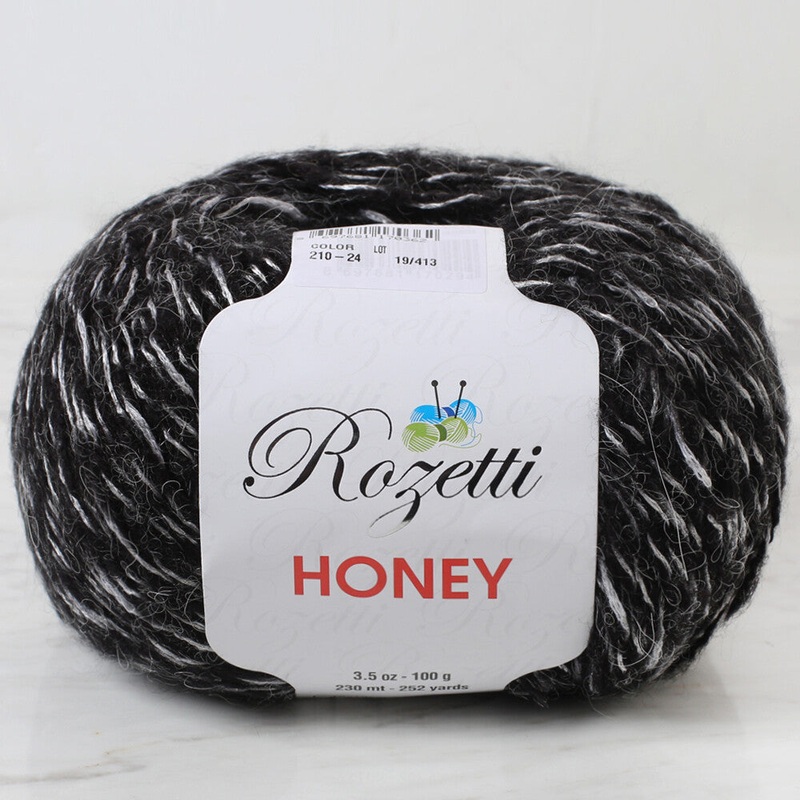Rozetti Honey Yarn, Sparkly Black – 210-24