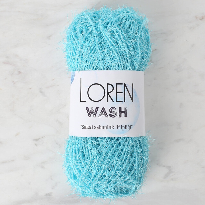 Loren Wash Knitting Yarn, Cyan – R087