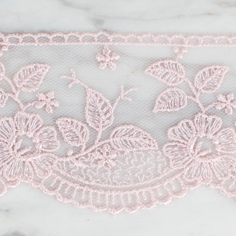 nel Lace Ribbon, 5 cm, Light Pink, Flower Patterned – 60