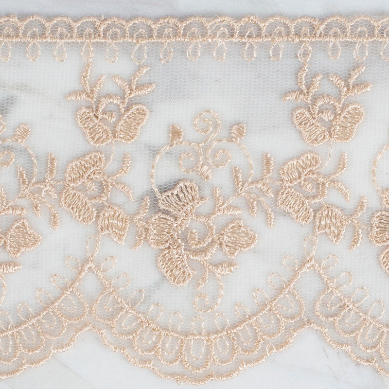 nel Lace Ribbon, 9 cm, Beige, Flower Patterned – 672