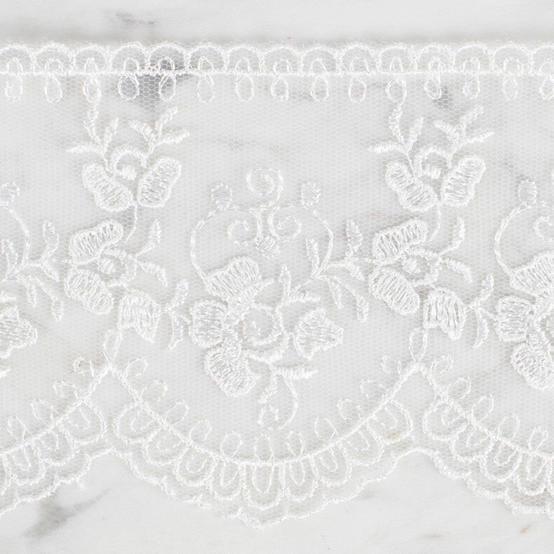 nel Lace Ribbon, 9 cm, Ecru, Flower Patterned – 672