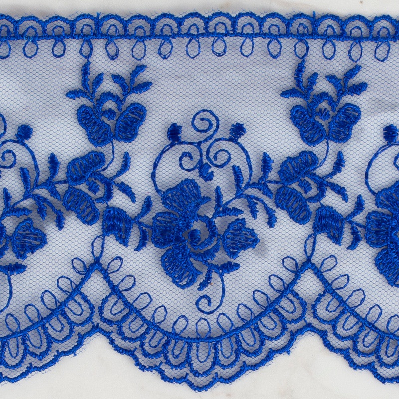 nel Lace Ribbon, 9 cm, Saxe, Flower Patterned – 672