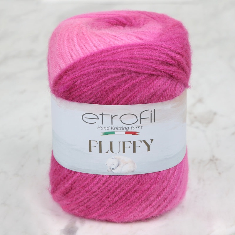 Etrofil Fluffy Hand Knitting Yarn, Fuchsia – SE1144