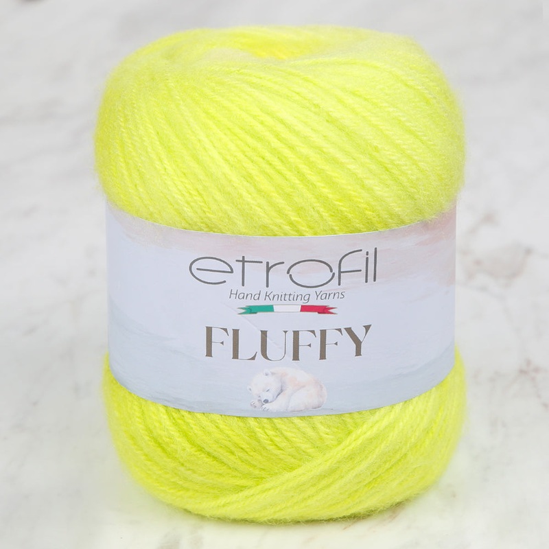 Etrofil Fluffy Hand Knitting Yarn, Neon Yellow – SE1148