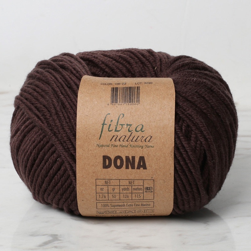 Fibra Natura Dona Yarn, Dark Brown – 106-29