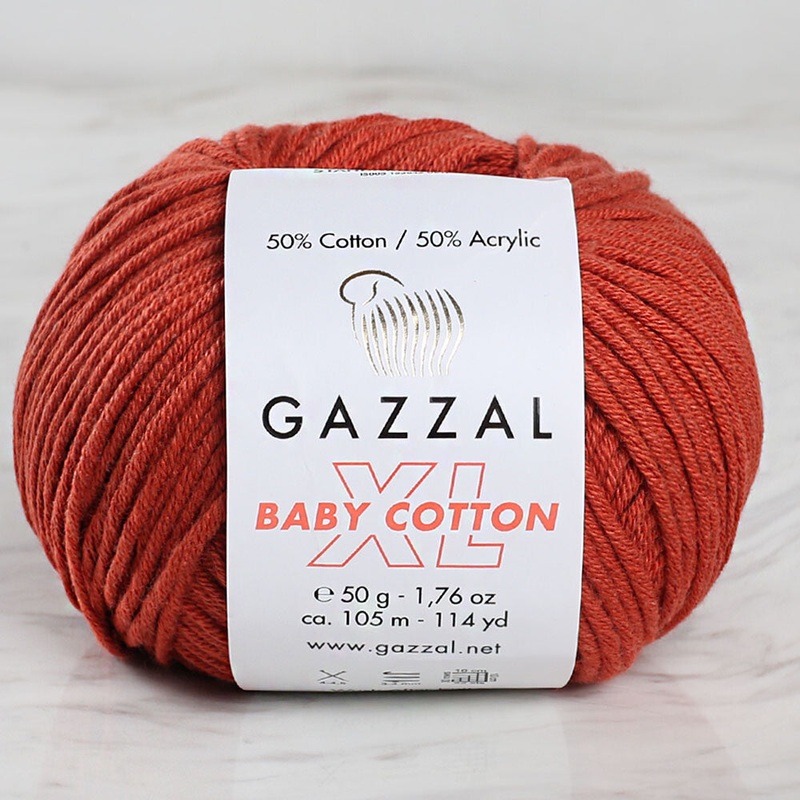 Gazzal Baby Cotton XL Baby Yarn, Brick Color – 3453